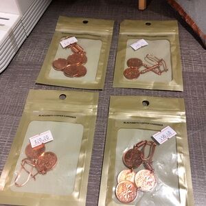 Blacksmith Canadian Copper Coin Earrings - authentic copper